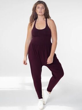 IMBODHI Burgundy Bodhi Jumper M Harem Jumpsuit Pockets Loungewear Summer